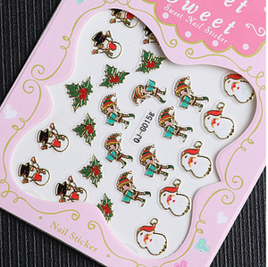 2016 Christmas design nail art sticker,3D Xmas nail sticker