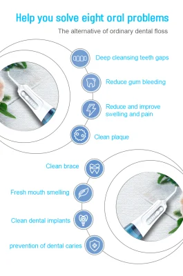 Blue Rechargeable Cordless Oral Irrigator 300ml with Powerful Jet