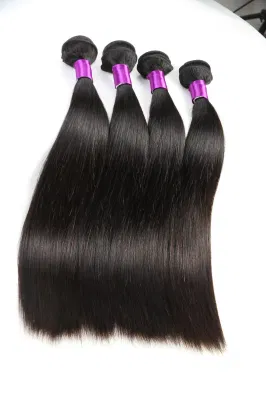 Brazilian Hair Weave Straight Human Hair Extensions with Closure