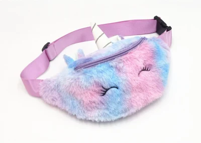 Children&prime;s Plush Unicorn Cartoon Pack Students Waist Bag