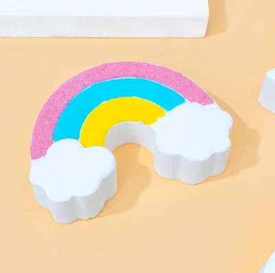 Custom Gift Set Cartoon Rainbow Star Moon Shape Handmade Fizzzy Bubble Organic Bath Bombs Private Label Cloud Bath Bomb