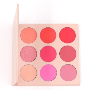 Customize logo highly pigmented 9 colors blush palette