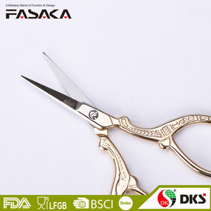 ES16030 -G 100% Brand new full stainless steel embroidery scissors suitable for makeup ,cosmetic and tailors ,multifunctional.