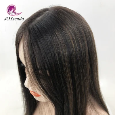 Factory Direct Sale Dark Brown Color with Highlight Silk Base Top Kosher Jewish Wigs European Virgin Human Hair Sheitels Wigs