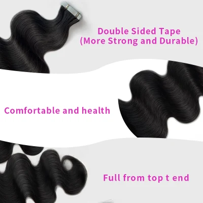 Fblhair Straight PU Tape Ins Body Wave Human Hair Extensions