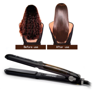 Grey&Black Steam Flat Iron Hair Straightener,Professional Salon Ceramic Tourmaline Flat Iron with Vapor Heat up Fast