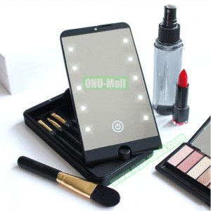 Hot Pocket Size Battery Powered 360 Degree Rotation Led Lighted Makeup Mirror