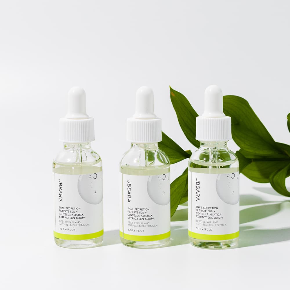 JBSARA Snail Secretion Filtrate 50% + Centella Asiatica Extract 35% Serum 30ml