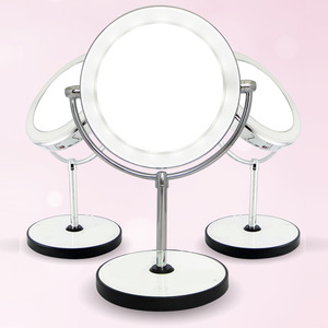 KDKD-MIR003ROUND 7X magnifier USB chargeable led round makeup mirror with light LED