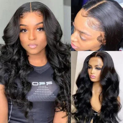 Luxury Transparent Closure Wigs Human Hair Brazilian Body Wave 4X4 13X4 HD Lace Frontal Pre Plucked with Baby Hair Wigs