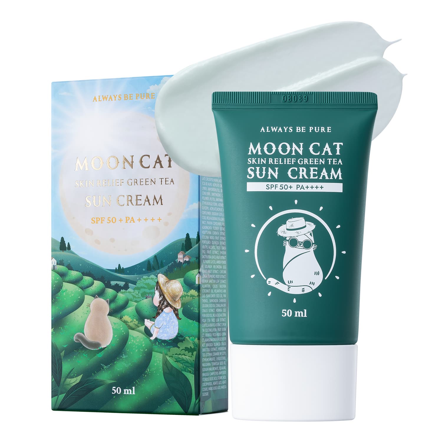 Mooncat Skin Relief Green Tea Sun Cream SPF 50+ PA++++ 50ml