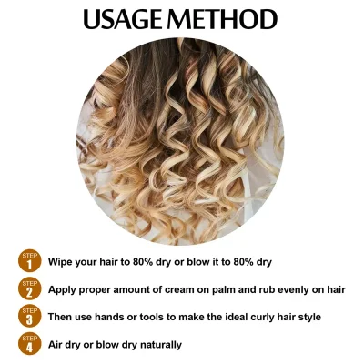 Moroccan Argan Oil Hair Curl Elastin for Curly, Wavy Hair Moisturizing Elastin Hair-Volumizing Cream Hair Curl Lotion