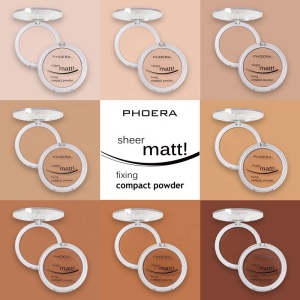 Phoera Waterproof Oil Control Matte Sheer Fixing Weightless Powder Foundation Makeup Facial Compact Pressed Powder