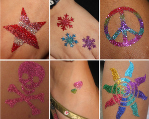Pop Classic Boy and Girl Professional body art Glitter Tattoo Kit