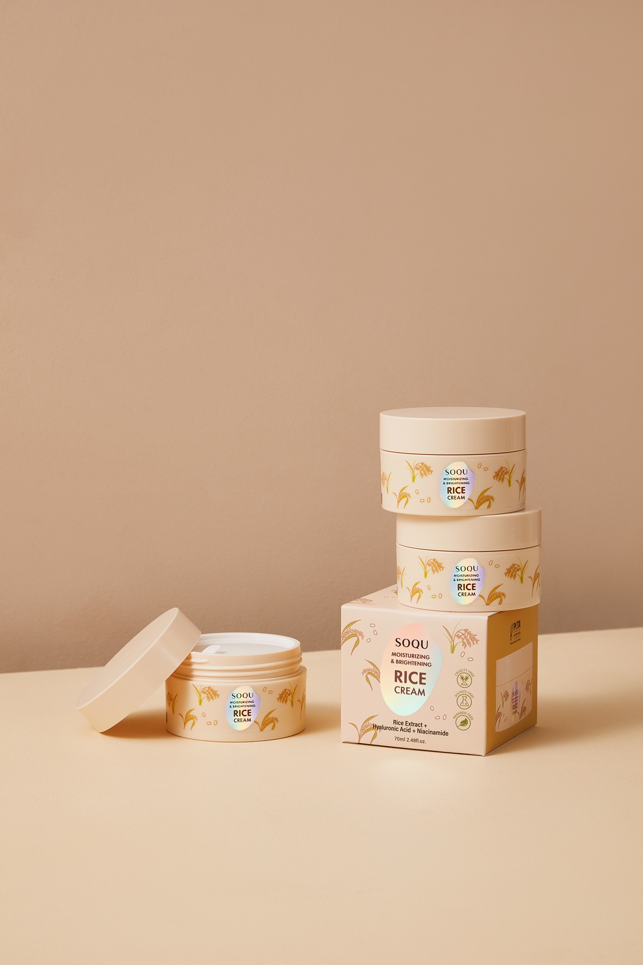 (Skin care, Cream, Rice)SOQU MOISTURIZING &amp; BRIGHTENING RICE CREAM 