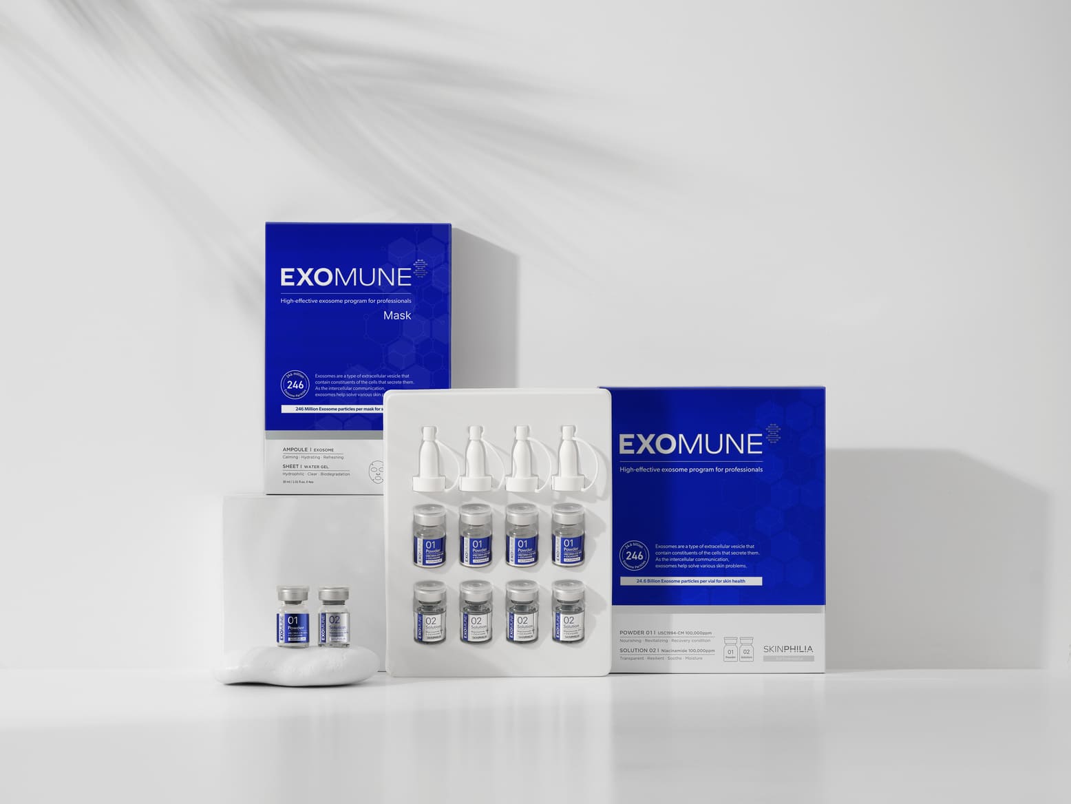 SKINPHILIA EXOMUNE Mask (4ea) / Exosomes, Aesthetic Exosome Mask, Water gel Sheet, Soothing
