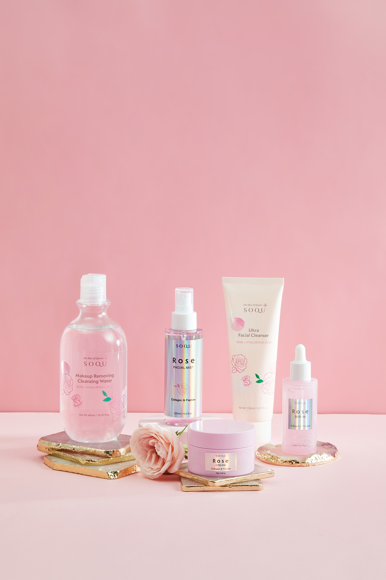 SOQU Rose Line (Mist, Cream, Serum, Cleanser)