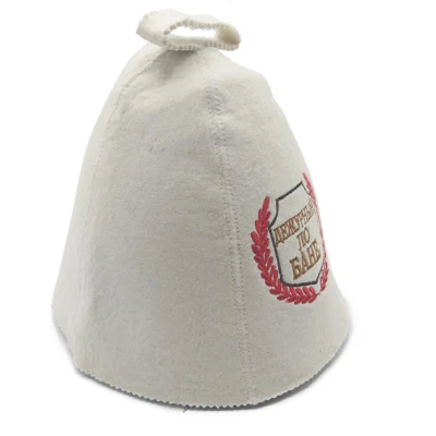 Unisex Traditional Russian Banya Felt Sauna Hat Hung Loop Head Protection Wool Felt Sauna Hat