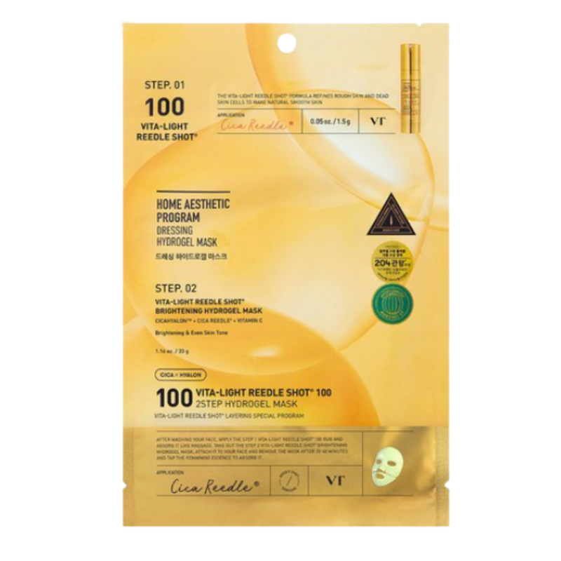 VT COSMETICS Vita-Light Reedle Shot 100 2-Step Hydrogel Mask(34.5gx4ea)