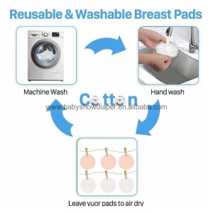 Washable Organic Bamboo Breast Feeding Pads Fiber Bamboo Waterproof Nursing Pads Anti-galactorrhea Pads 12CM