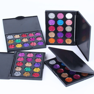 Wholesale OEM glitter 15 color eyeshadow palette for eye beauty