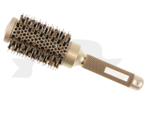 Wholesale Private Label Golden Ceramic Round High Quality Nylon Boar Bristle Styling Hair Brush