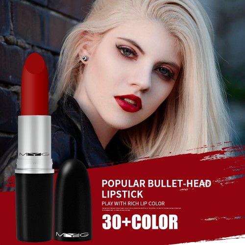 New matte lipstick high-quality metal tube bullet lipstick lipstick waterproof long lasting red lipstick makeup lips cosmetics