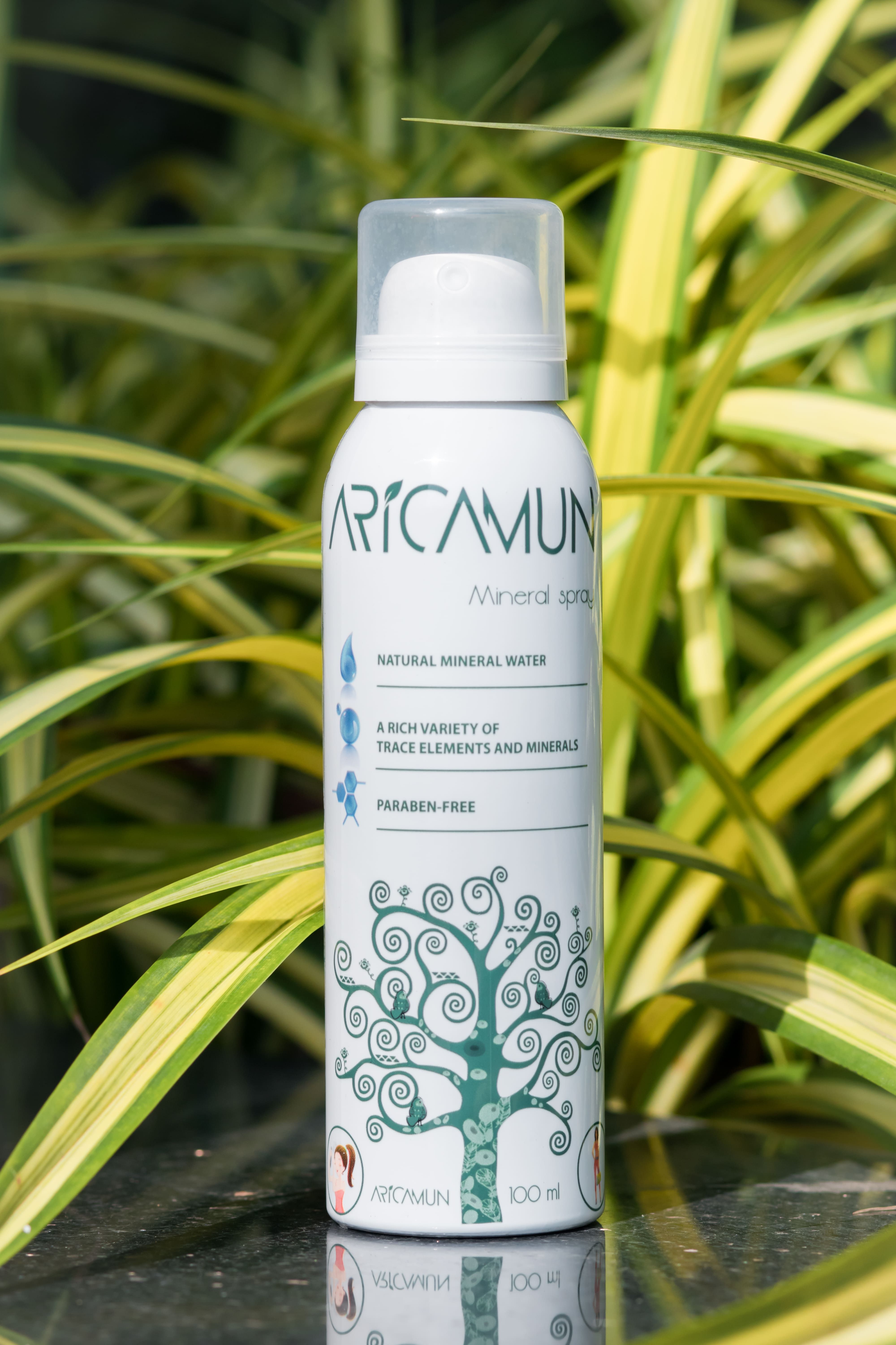Aricamun Mineral Spray with fine particles for your soft skin, continuous spray, relax feeling