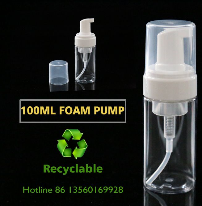 Clear Foam Pump Bottle 100ml foaming plastic bottle
