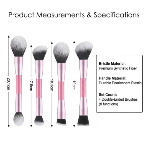 Double Sided 4PCS Kabuki Makeup Brushes Private Label Vegan Synthetic Cosmetics Blending Makeup Tools Foundation Powder Brushes