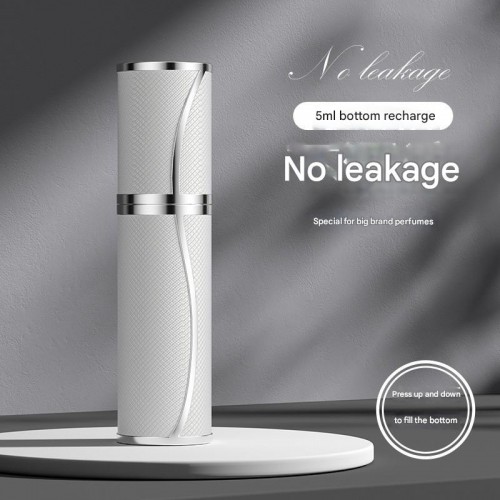 Luxury Genuine Leather 5ML Bottom Refill Pocket Travel Perfume Spray Bottle