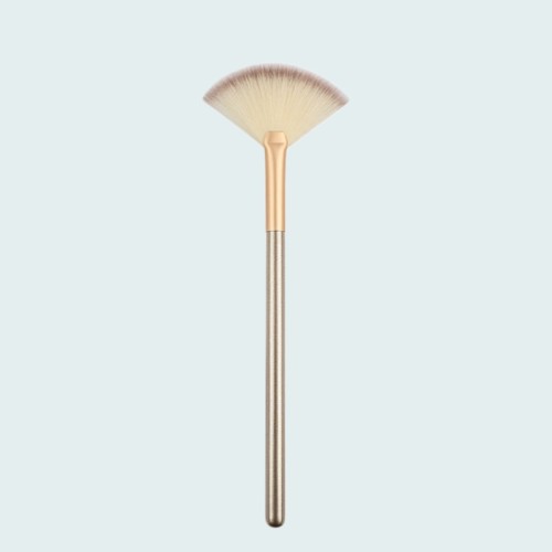 Fan Shaped High Gloss Synthetic Fiber Brush Single Facial Beauty