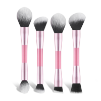 Double Sided 4PCS Kabuki Makeup Brushes Private Label Vegan Synthetic Cosmetics Blending Makeup Tools Foundation Powder Brushes