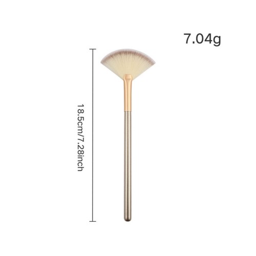 Fan Shaped High Gloss Synthetic Fiber Brush Single Facial Beauty