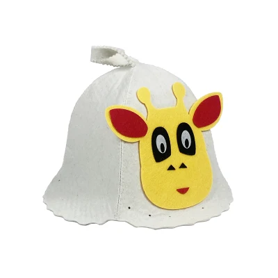 100% Wool Felt Hat for Russian Banya Japanese Sauna Hat with Felt Logo Protect Your Head From Heat