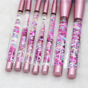 2017 Newest Cosmetic Makeup Brushes Customized 7PCS Liquid Glitter Crystal Handle Make-Up Brush