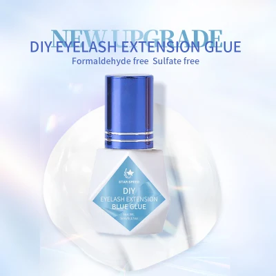 5ml Manufacturer Eyelash Extension Glue Long Lasting Extra Strong Blue DIY Eyelash Extension Glue for 3--5s