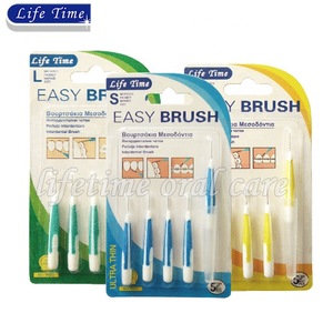 5pcs quality i shape interdental brush with 1 cover cap blister card packing I-A brushpick