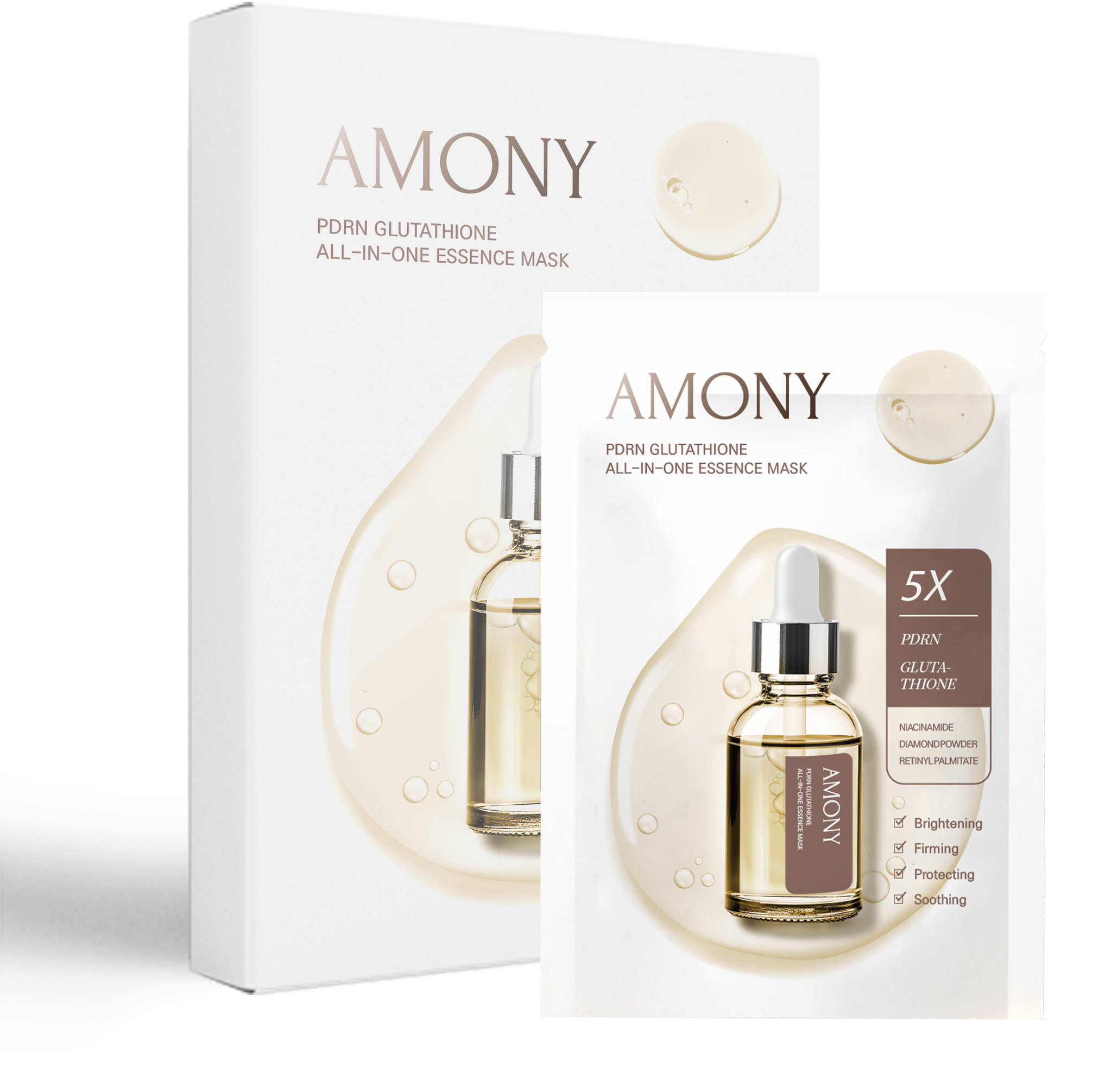 AMONY  PDRN GLUTAHIONE All-in-One Essence Mask Pack