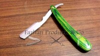 Barber Razor/ Wood Handle Green Wooden Barber Razor