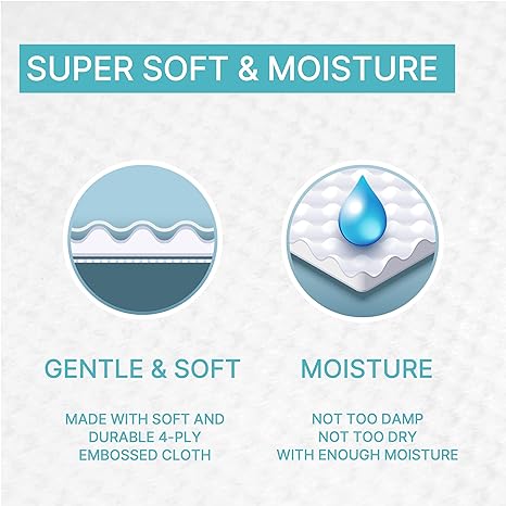 Bebesup Light Wet Wipes, Embossed 80 Sheets With Cap (50GSM)