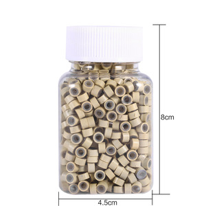 Black, brown, beige color Top quality human hair extension bead links lined micro beads
