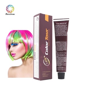 Colortour GMPC factory logo customized 52 colors harmless organic hair dye instantly