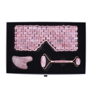 Cooling Natural facial Pink Rose Quartz Jade Sleep eye Mask For Beauty