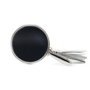 Custom logo hand held metal cosmetic mirror portable mini makeup mirror for promotional gift