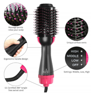 Electric Hot Air Hair Straightener Brush Hair Dryer Blower Straightening Curling Hair dryer Hot Air Brush Styling Tools
