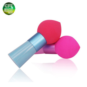 Get free $150 coupon heart shape washable Foundation Cosmetic Power Puff with handle