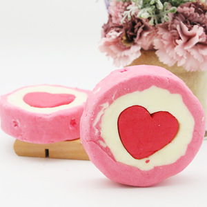 High quality natural oil cute heart shape pink bubble bar salt bath bombs wholesale trade