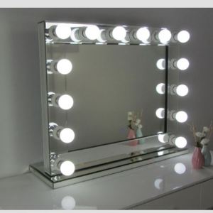 Hollywood Makeup Vanity Mirror with Light Tabletops Lighted Mirror with Dimmer