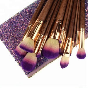 Hot selling 17 pcs new makeup brush supplier private label glitter bag makeup brush